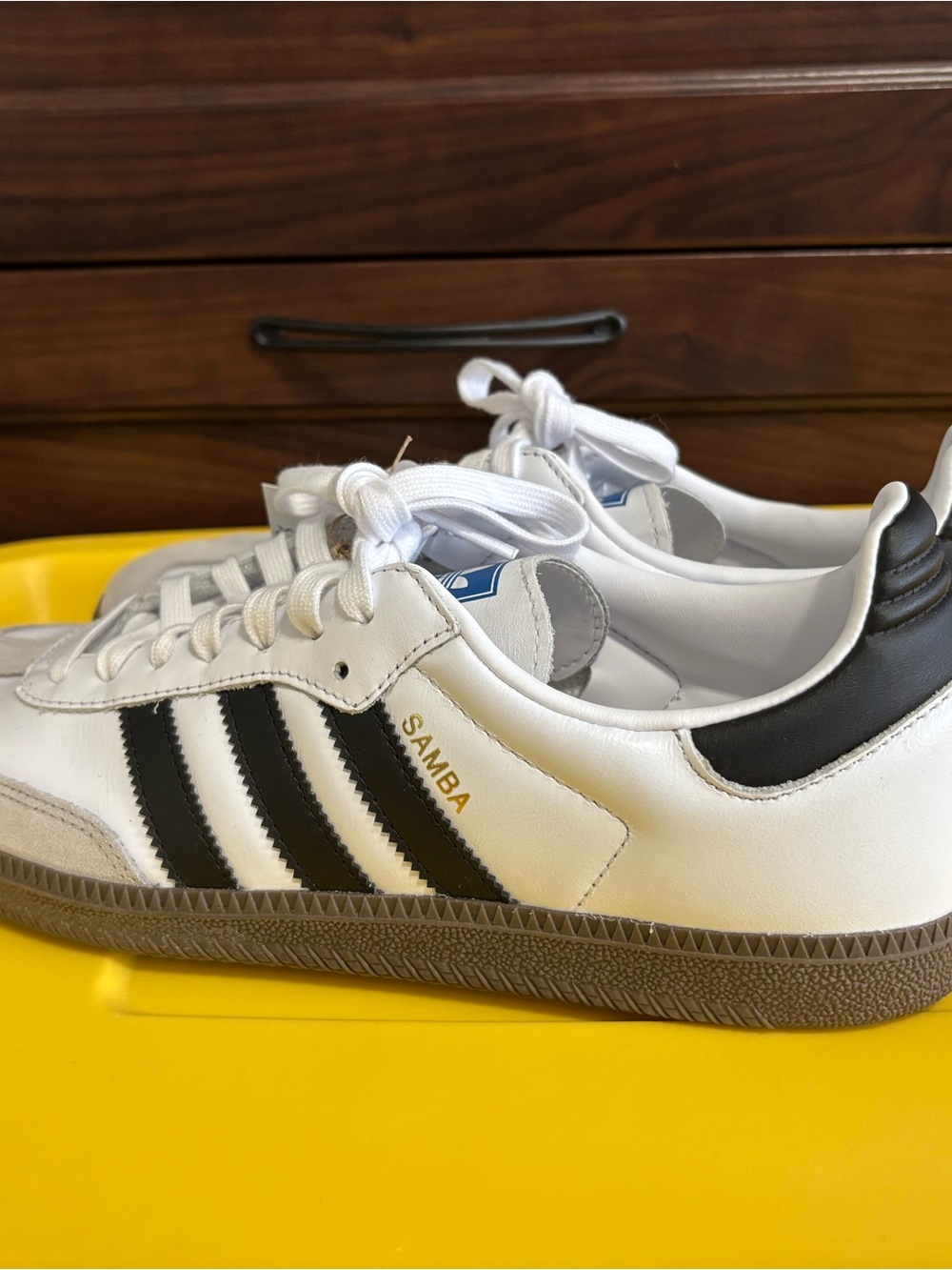 adidas Samba Men's White and Black Leather Sneakers